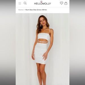 Hello Molly XS white mini dress. RUM DEE DEE DRESS WHITE